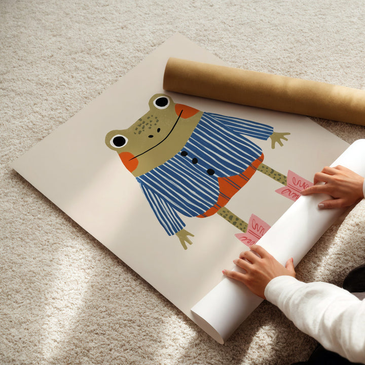 Cowboy Frog Print