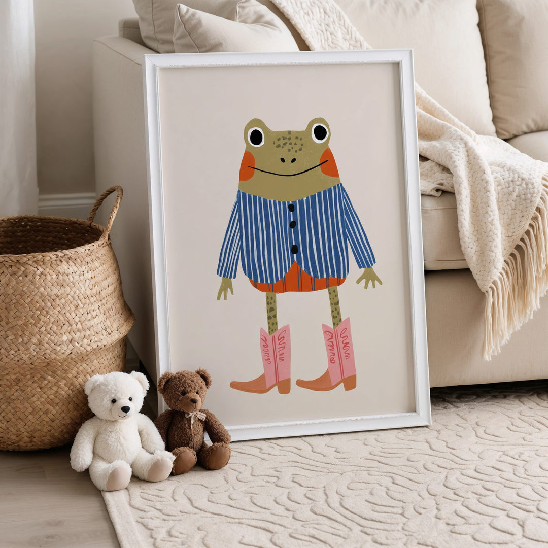 Cowboy Frog Print