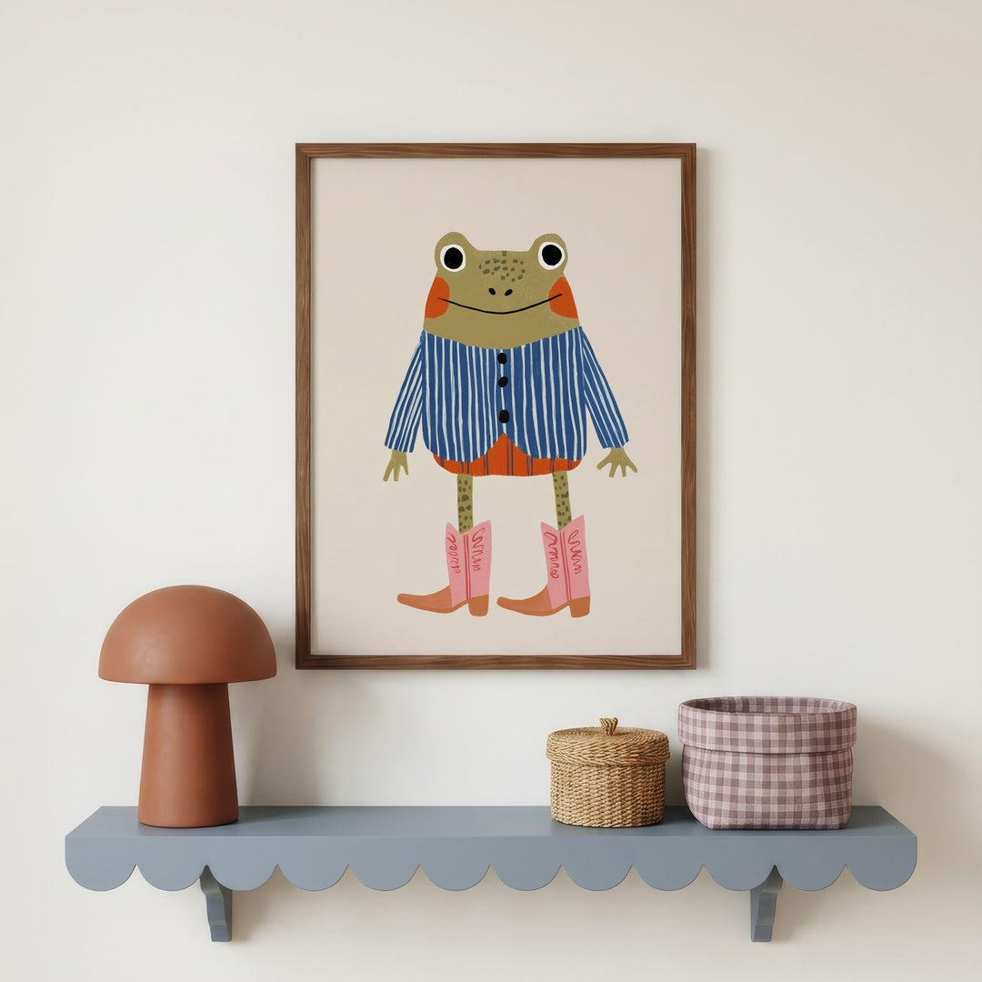 Cowboy Frog Print