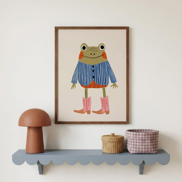 Cowboy Frog Print