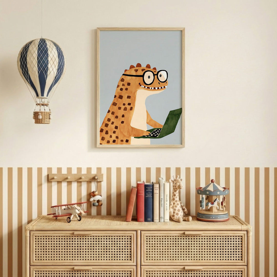 Clever Dinosaur Print