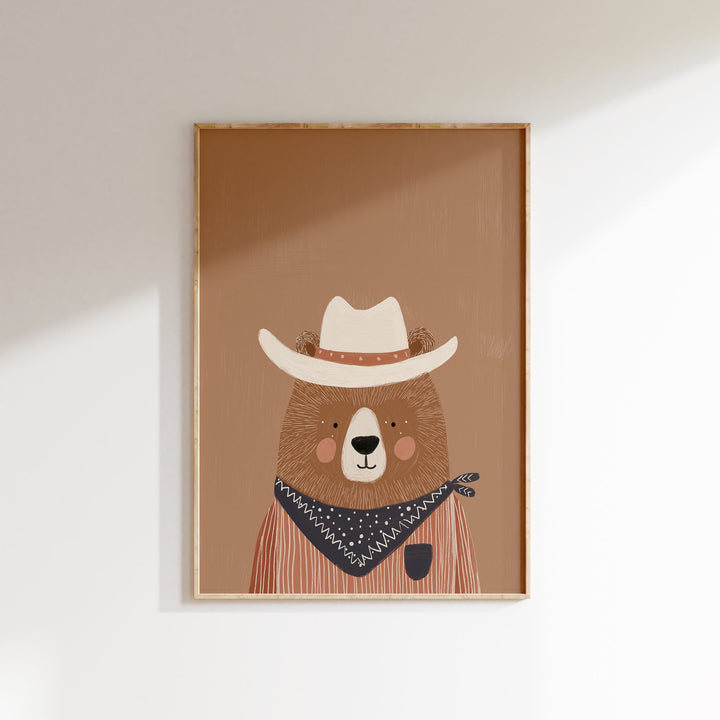 Cowboy Bear Print