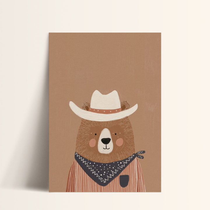 Cowboy Bear Print