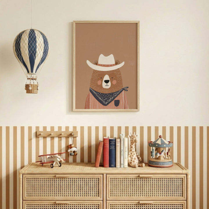Cowboy Bear Print