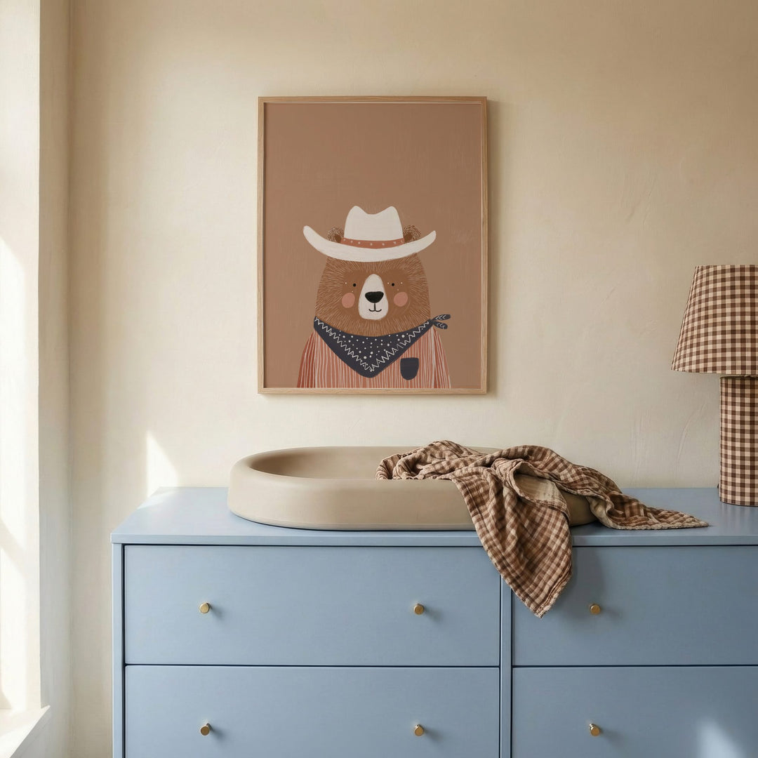 Cowboy Bear Print