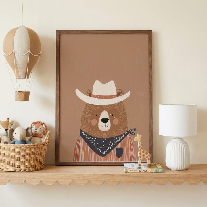 Cowboy Bear Print