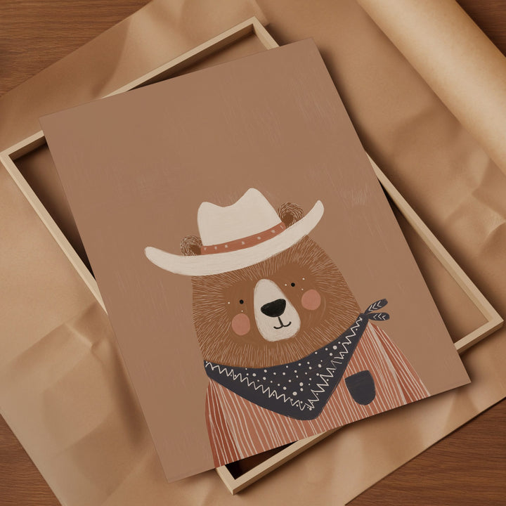 Cowboy Bear Print