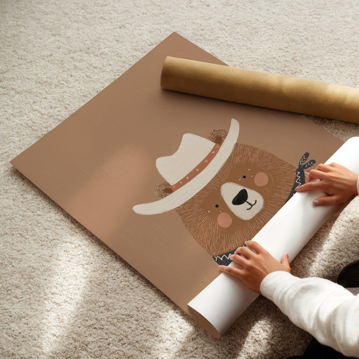 Cowboy Bear Print