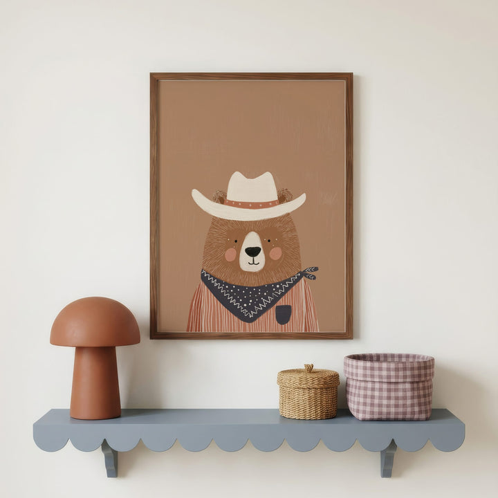 Cowboy Bear Print