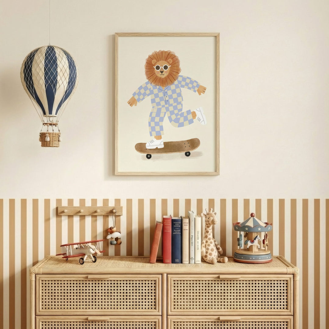 Skater Lion Print