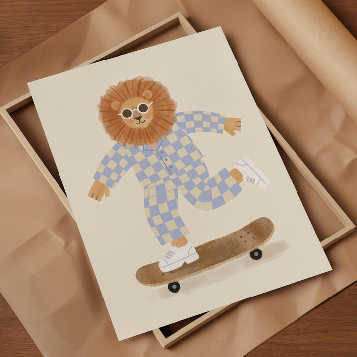 Skater Lion Print