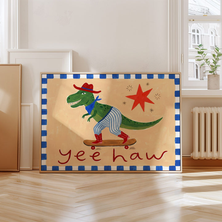 Yee Haw Dinosaur Print