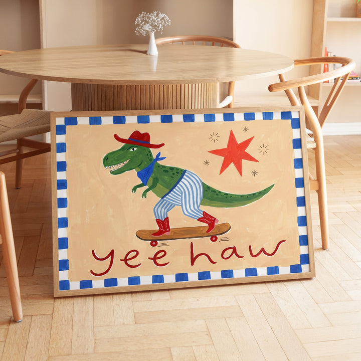 Yee Haw Dinosaur Print