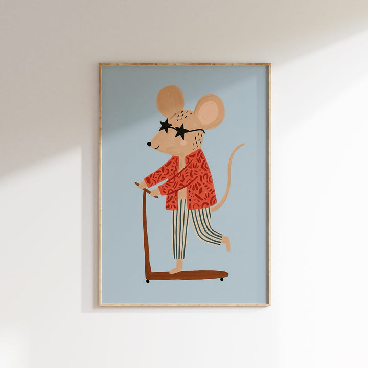 Scooter Mouse Print