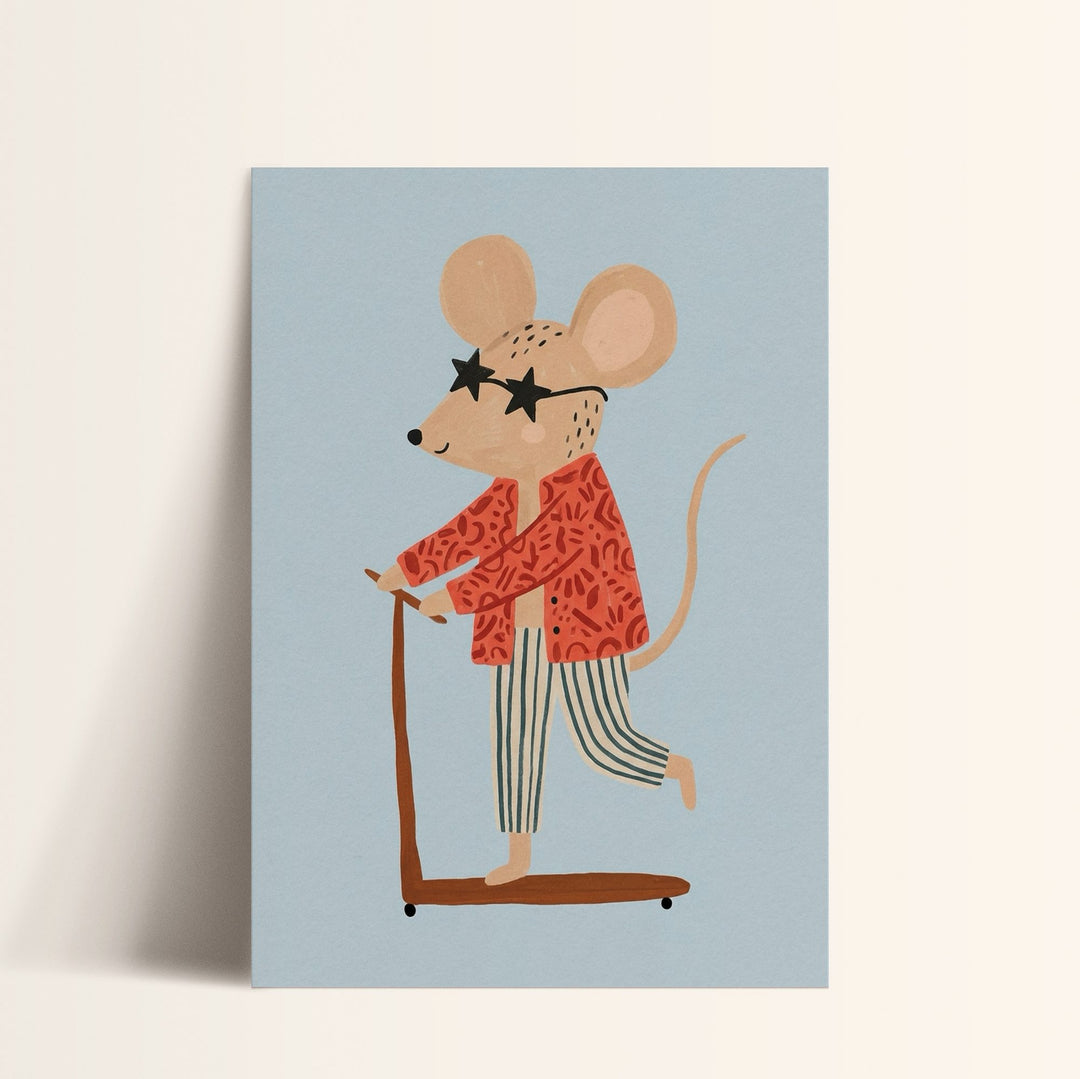 Scooter Mouse Print