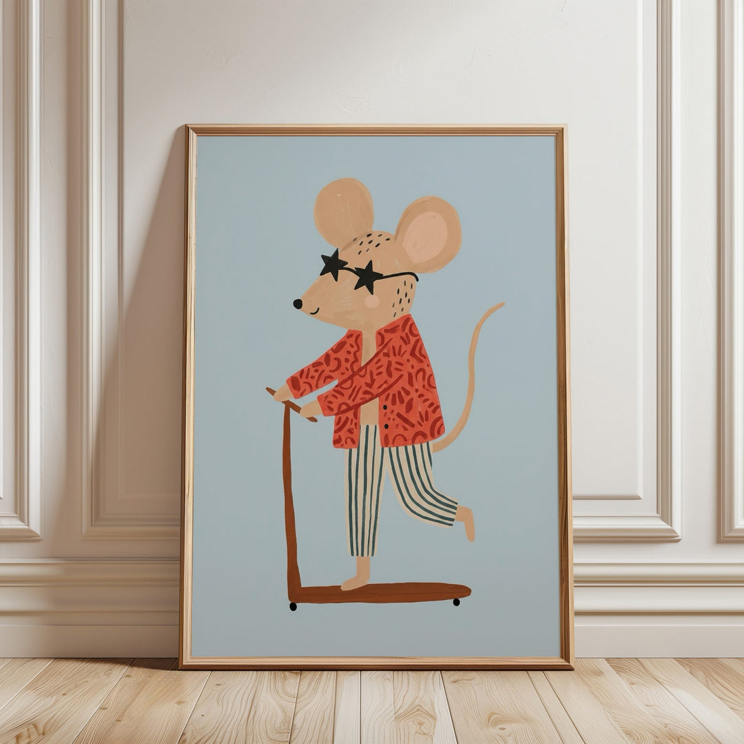 Scooter Mouse Print