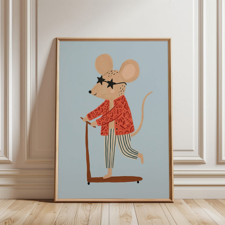 Scooter Mouse Print