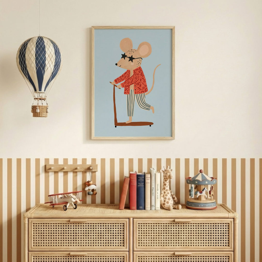 Scooter Mouse Print