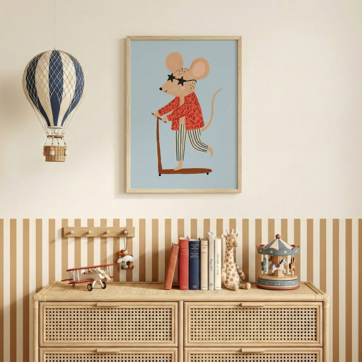 Scooter Mouse Print