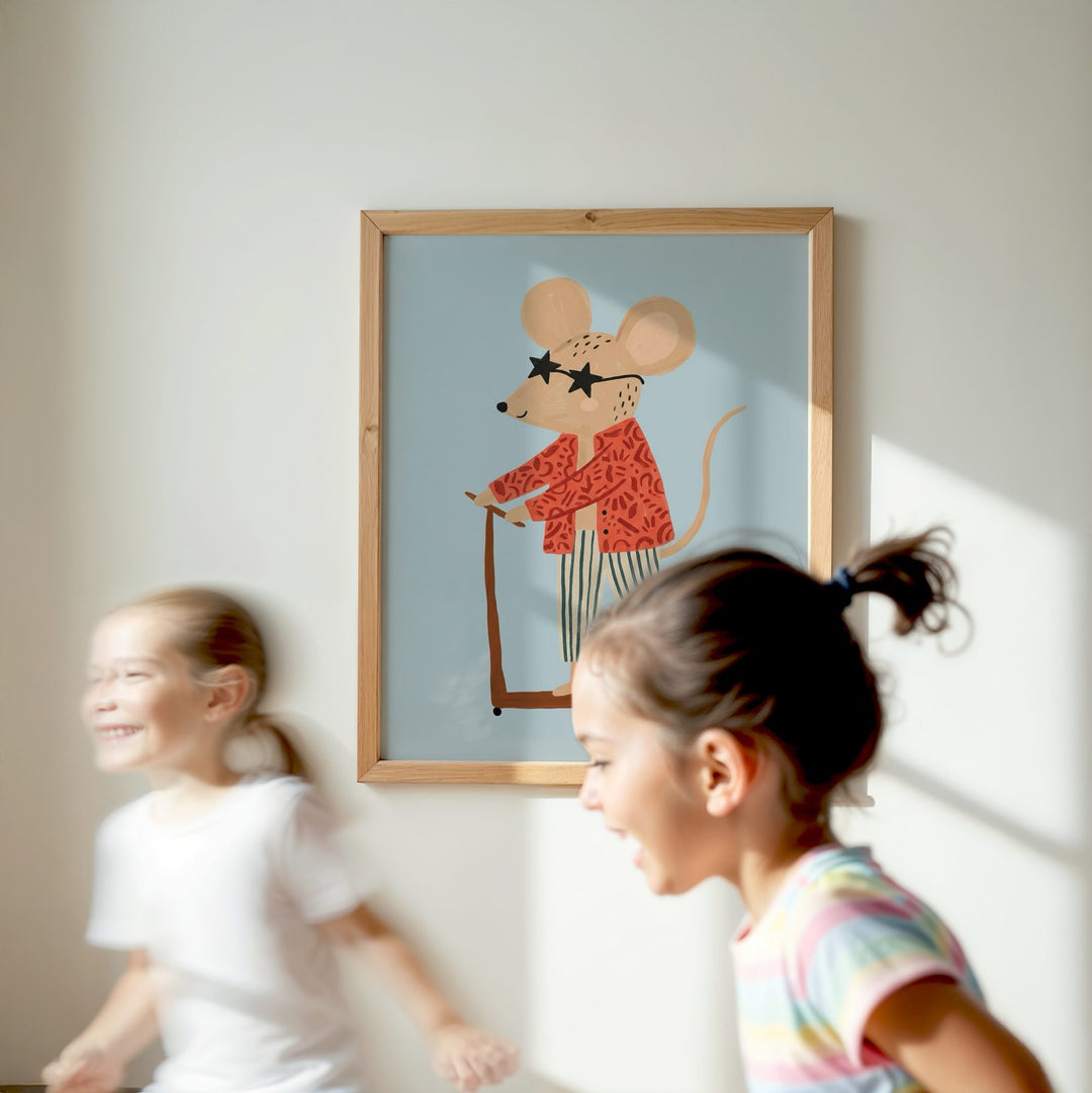 Scooter Mouse Print