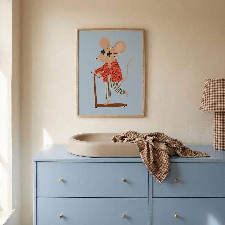 Scooter Mouse Print