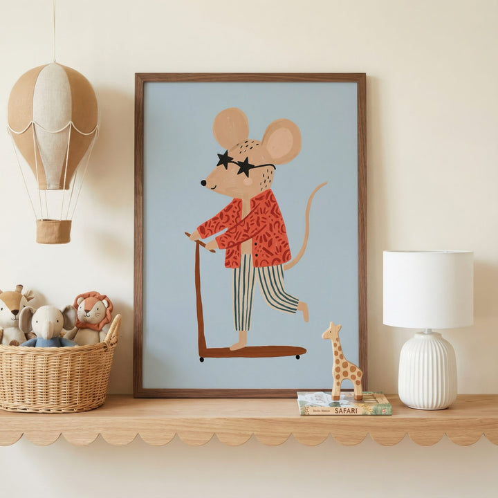 Scooter Mouse Print