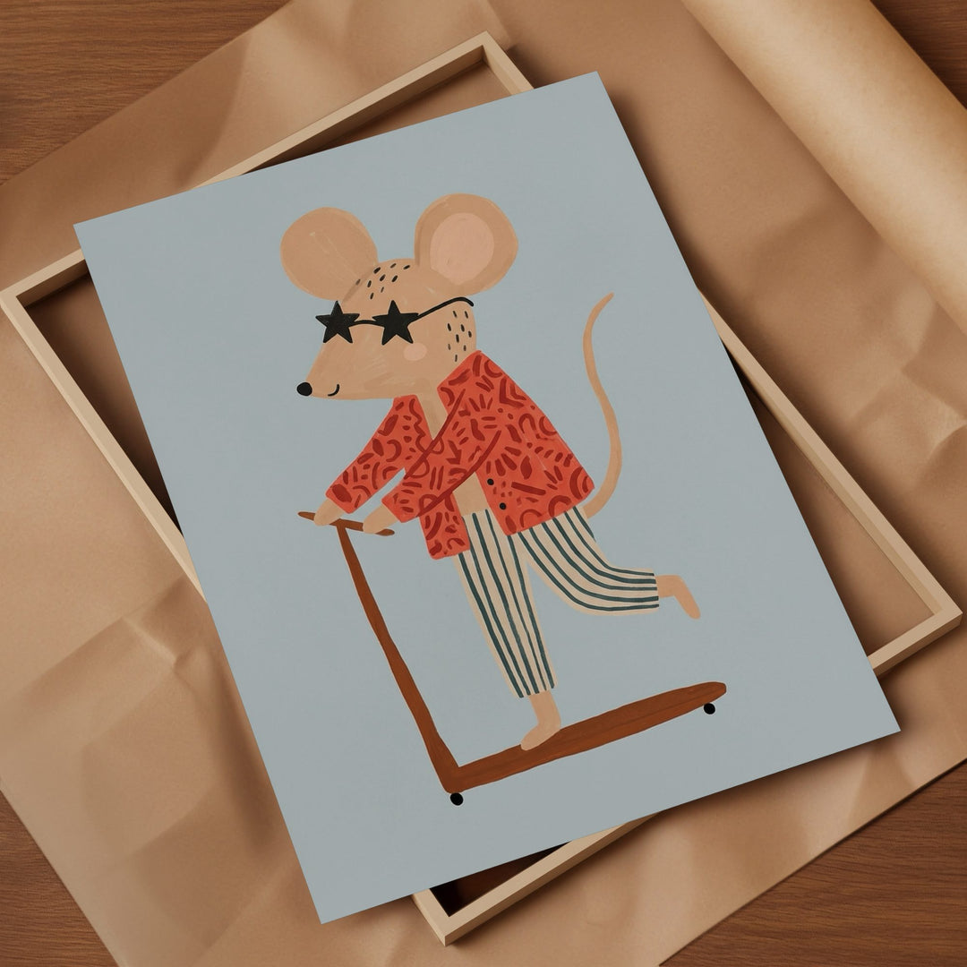 Scooter Mouse Print
