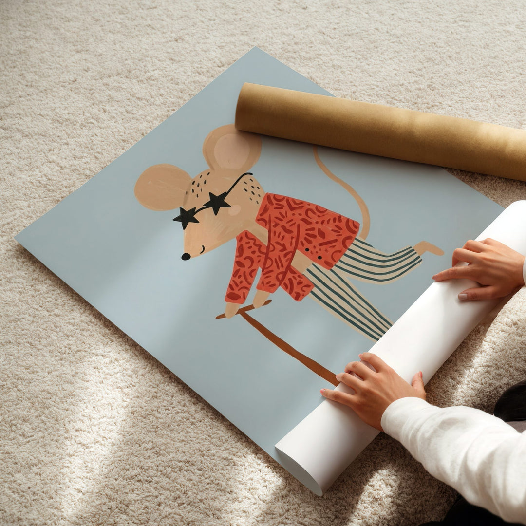 Scooter Mouse Print