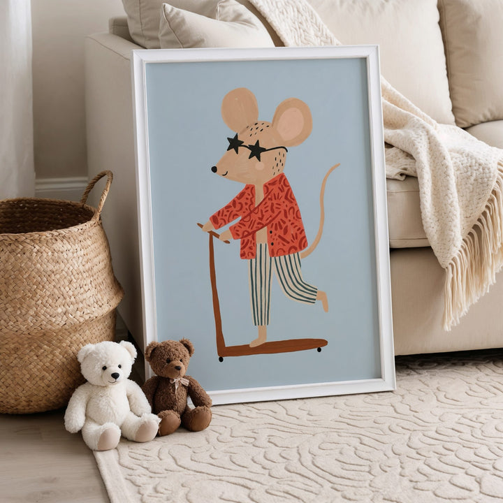 Scooter Mouse Print