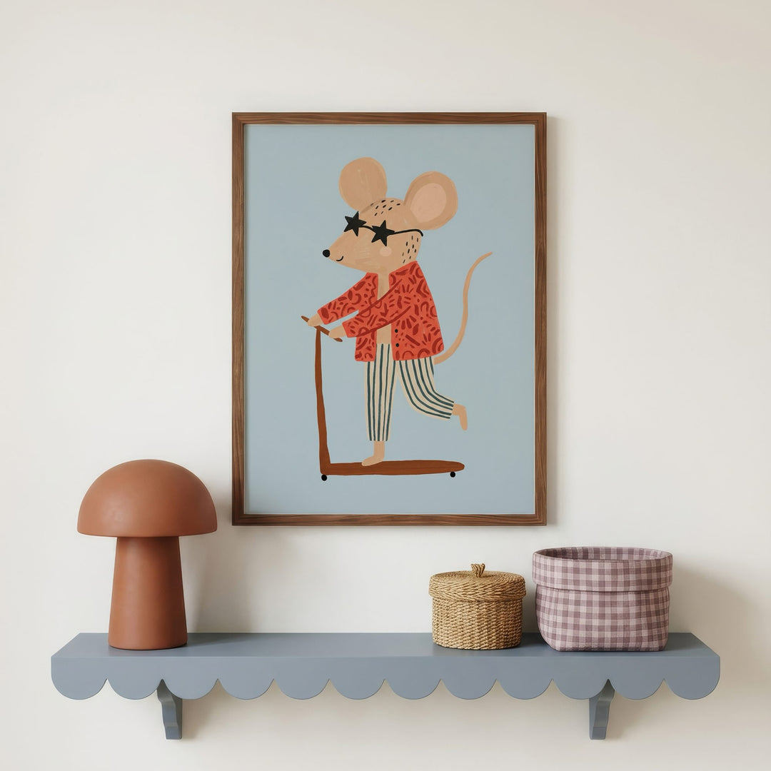 Scooter Mouse Print