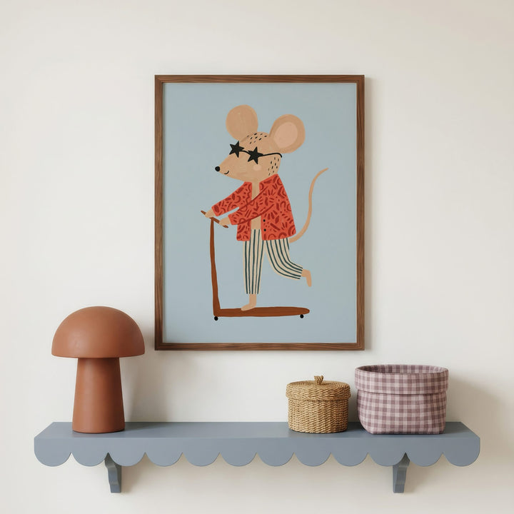 Scooter Mouse Print