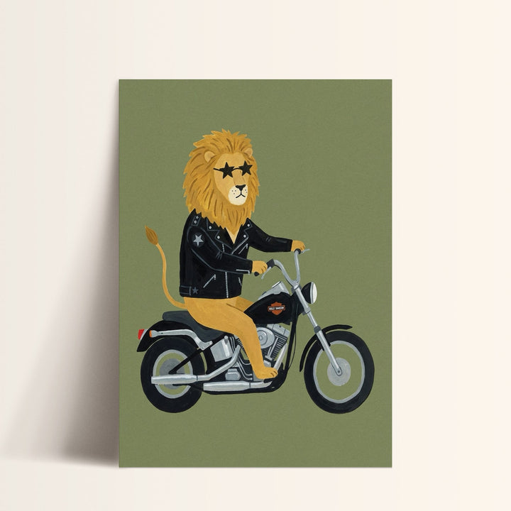 Biker Lion Print