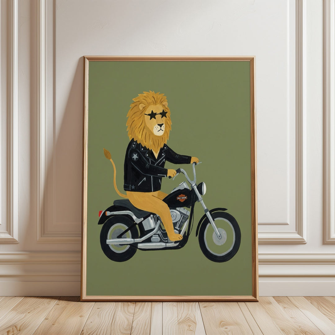 Biker Lion Print