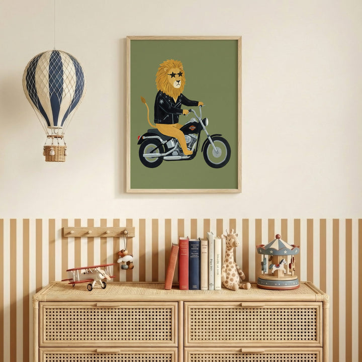 Biker Lion Print