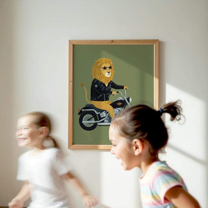 Biker Lion Print
