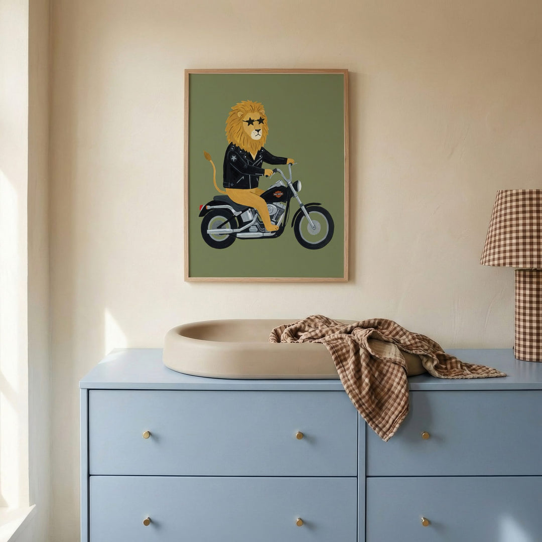 Biker Lion Print