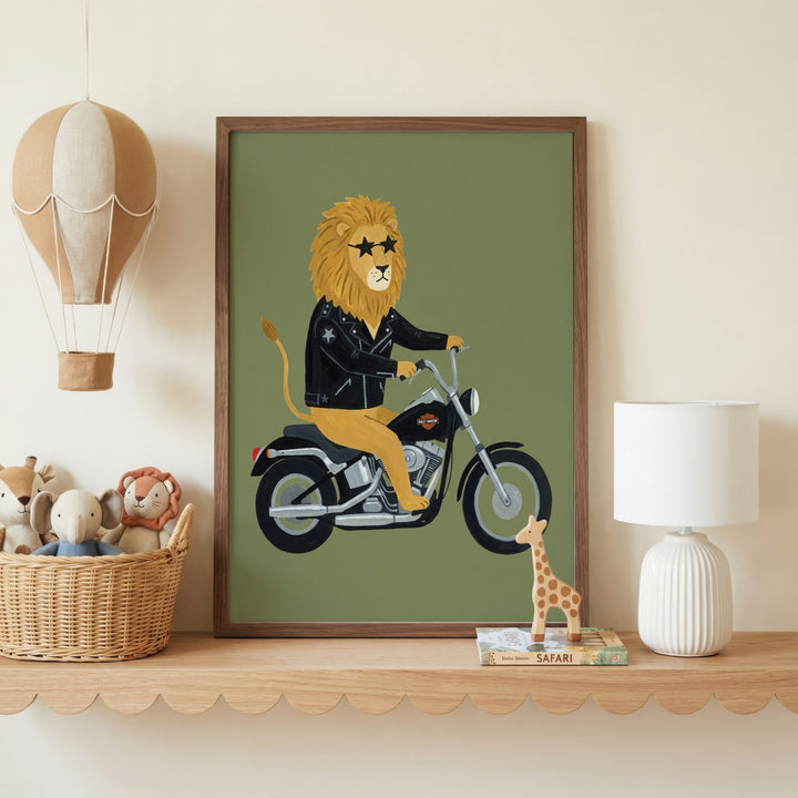 Biker Lion Print