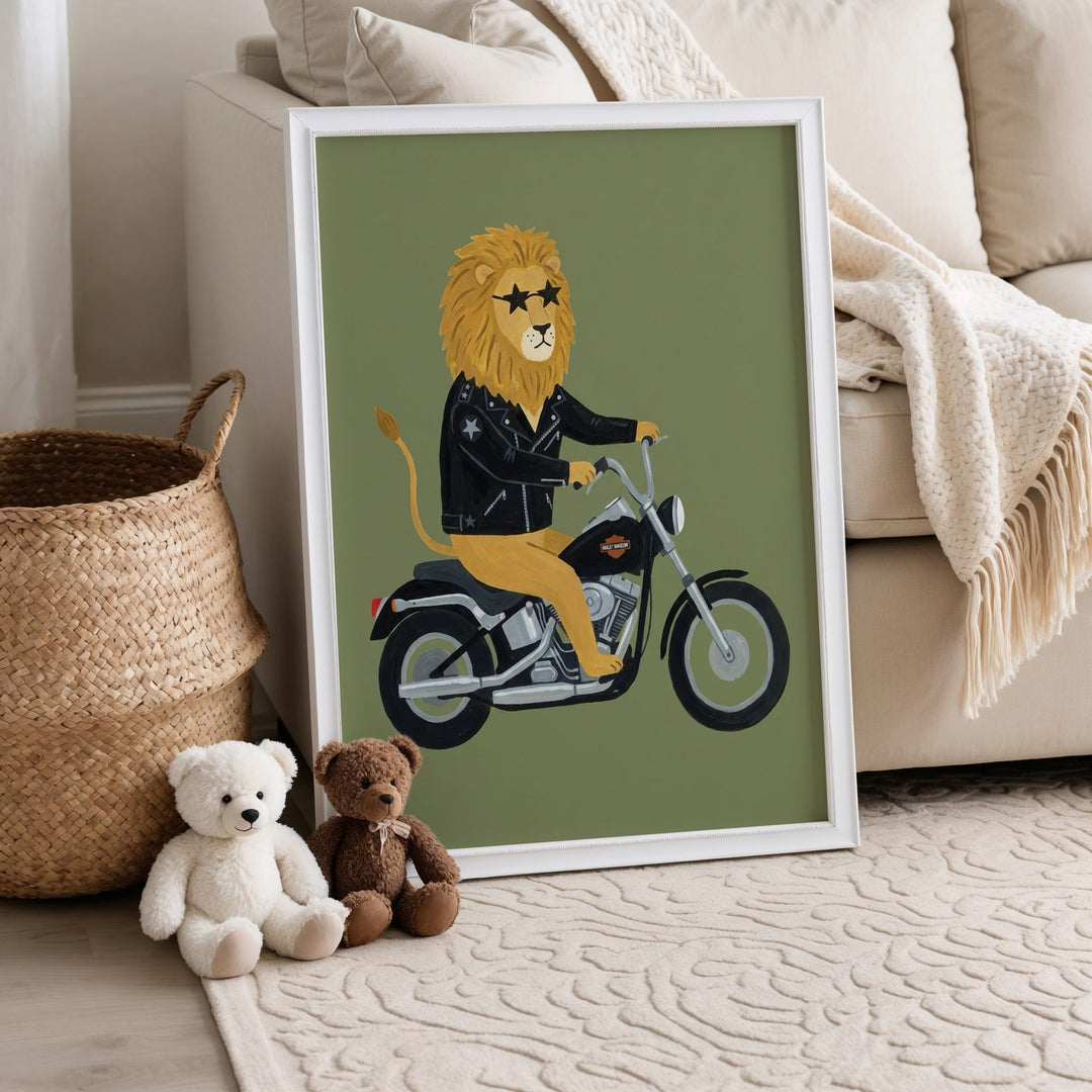 Biker Lion Print