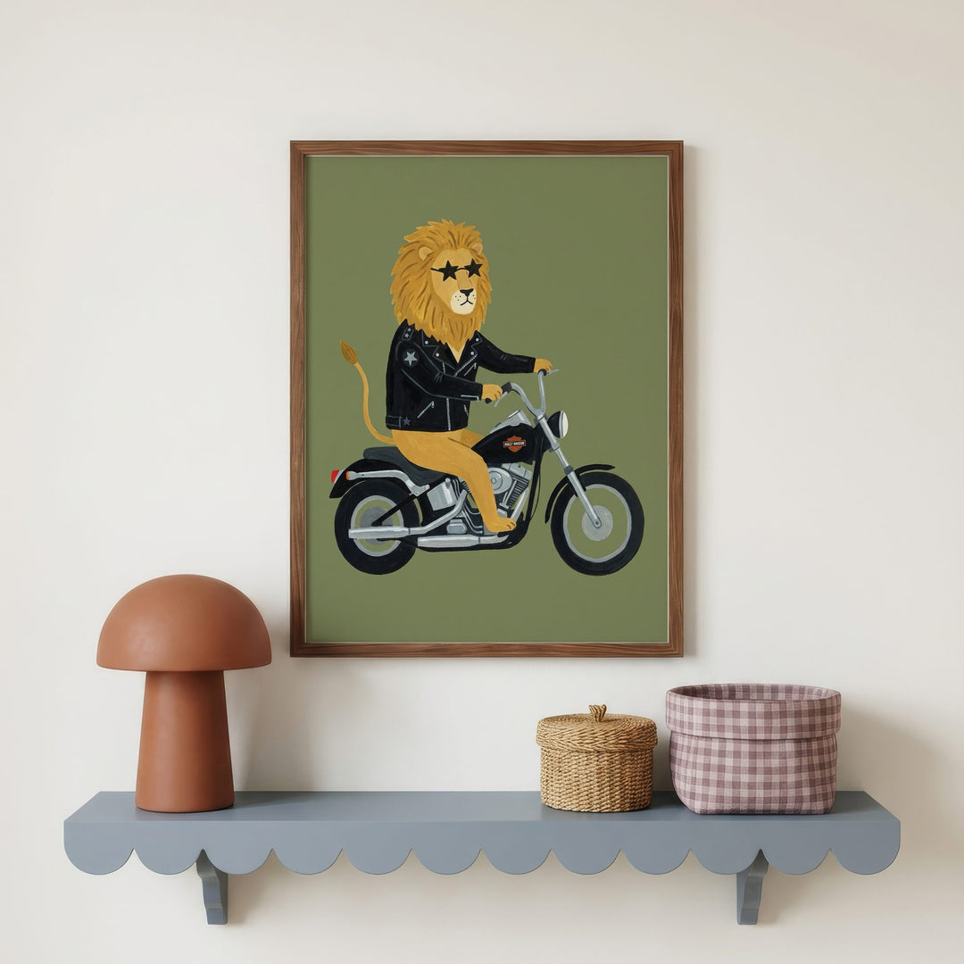 Biker Lion Print