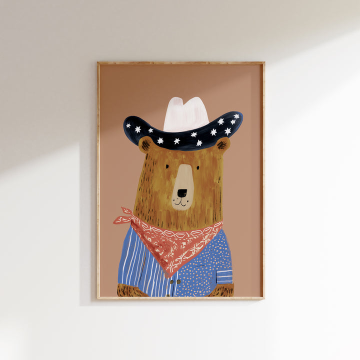 Starry Cowboy Bear Print