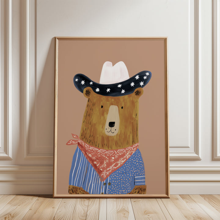 Starry Cowboy Bear Print