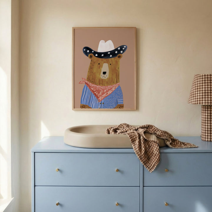 Starry Cowboy Bear Print