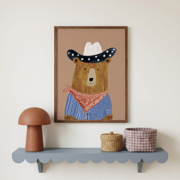 Starry Cowboy Bear Print