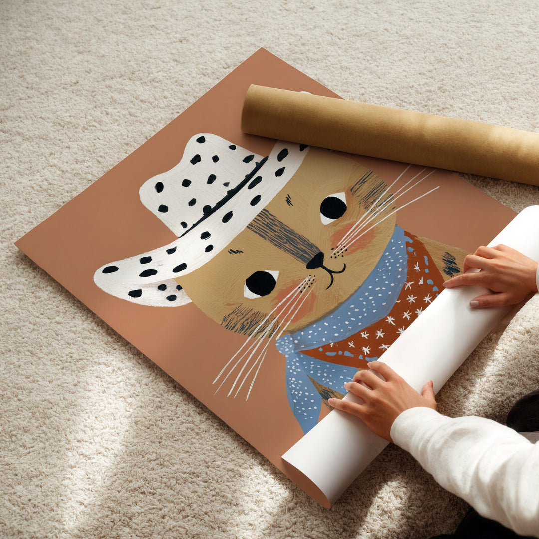Cowboy Cat Print