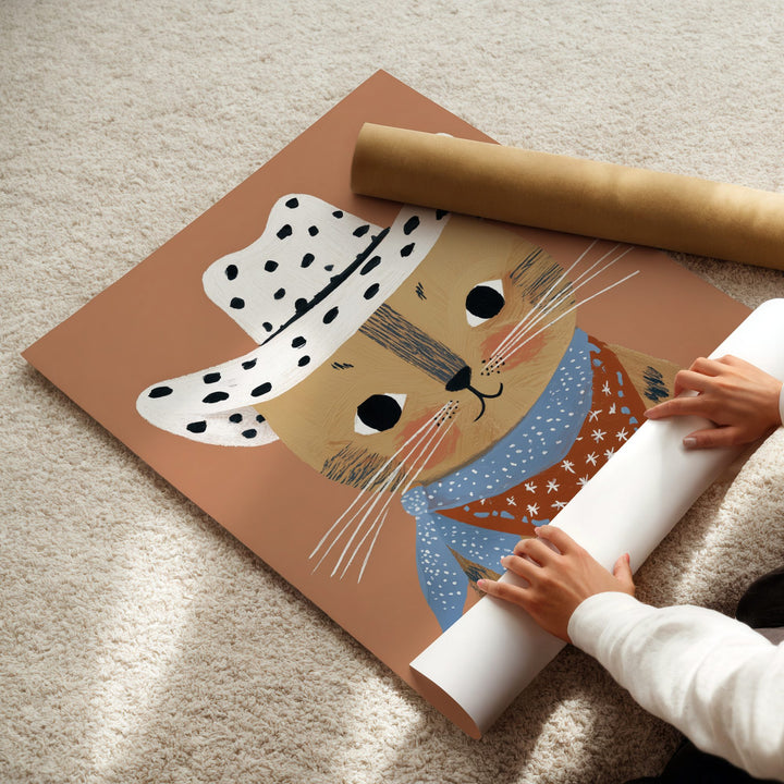 Cowboy Cat Print