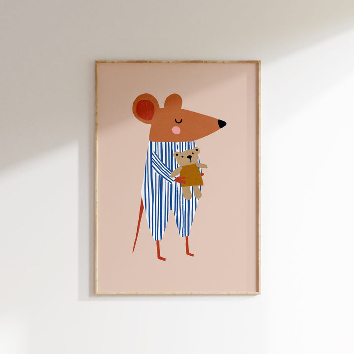 Sleepy Mouse Print