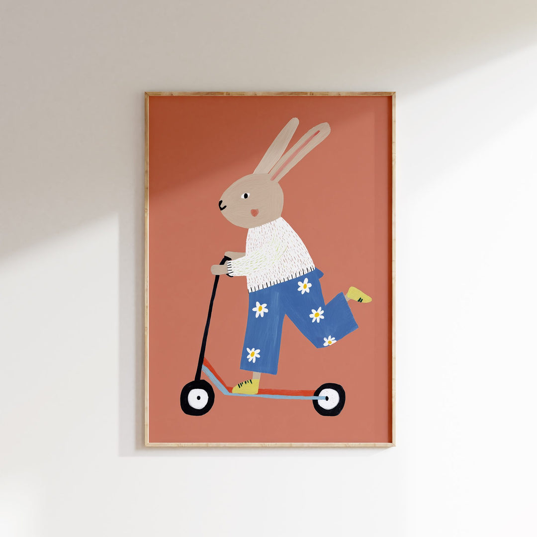 Scooter Bunny Print
