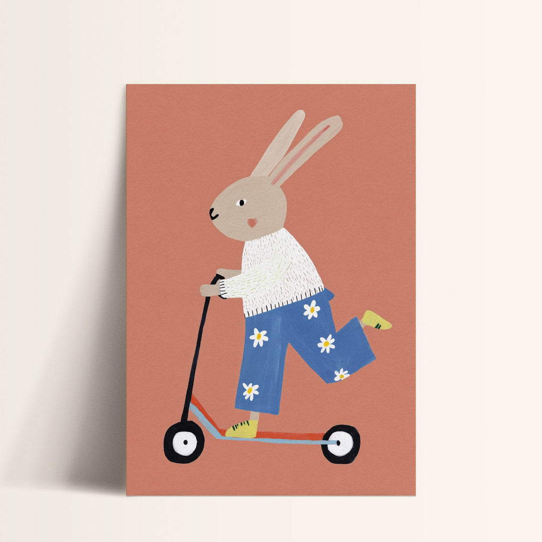 Scooter Bunny Print