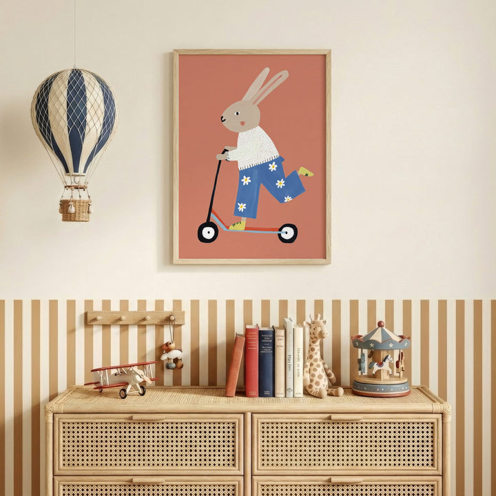 Scooter Bunny Print