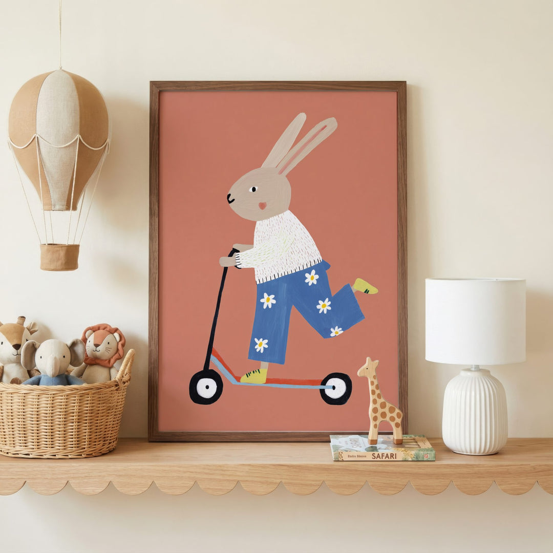 Scooter Bunny Print